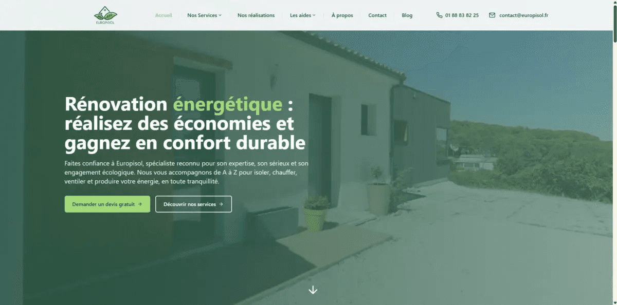 Europisol — Site vitrine rénovation énergétique